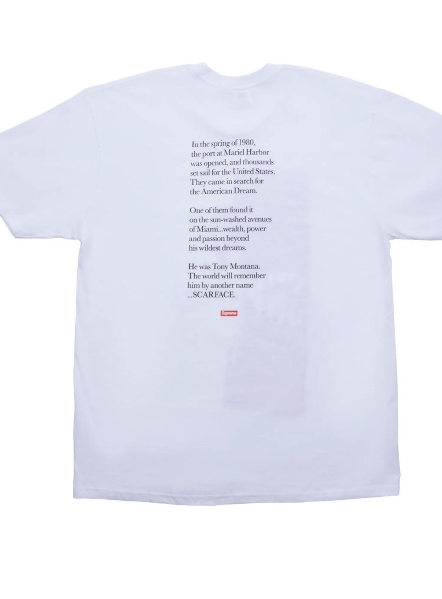SUPREME SCARFACE SPLIT T SHIRT WHITE SIZE SMALL | eBay