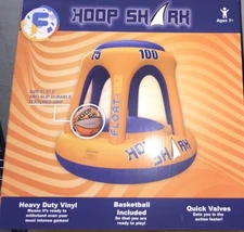 Swimming Pool Basketball Hoop Set by Hoop Shark - Orange/Blue - Inflatable Ho...