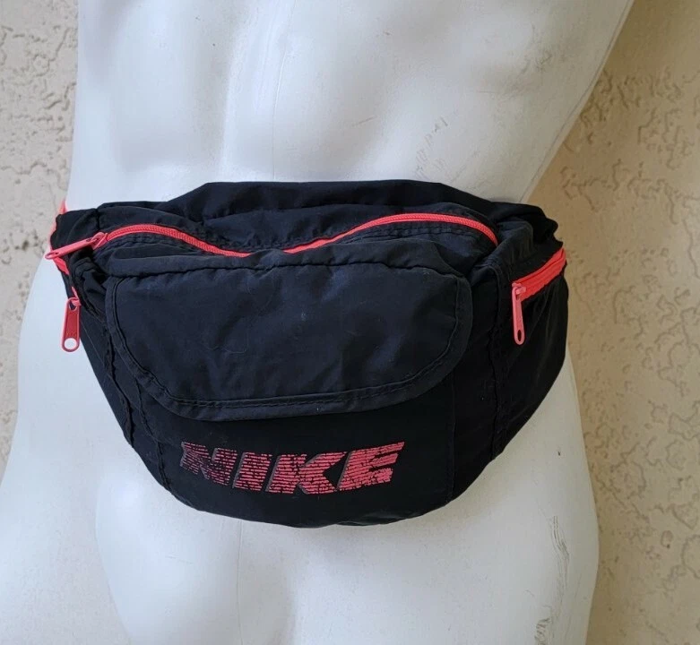 Reisbureau Antibiotica bouwen VINTAGE NIKE 90&#039;s NYLON WAIST BAG FANNY PACK BLACK PINK | eBay