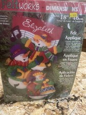 Singing Trio Stocking Felt Stocking 8096 Kit Felt Works Dimensions Open 2001