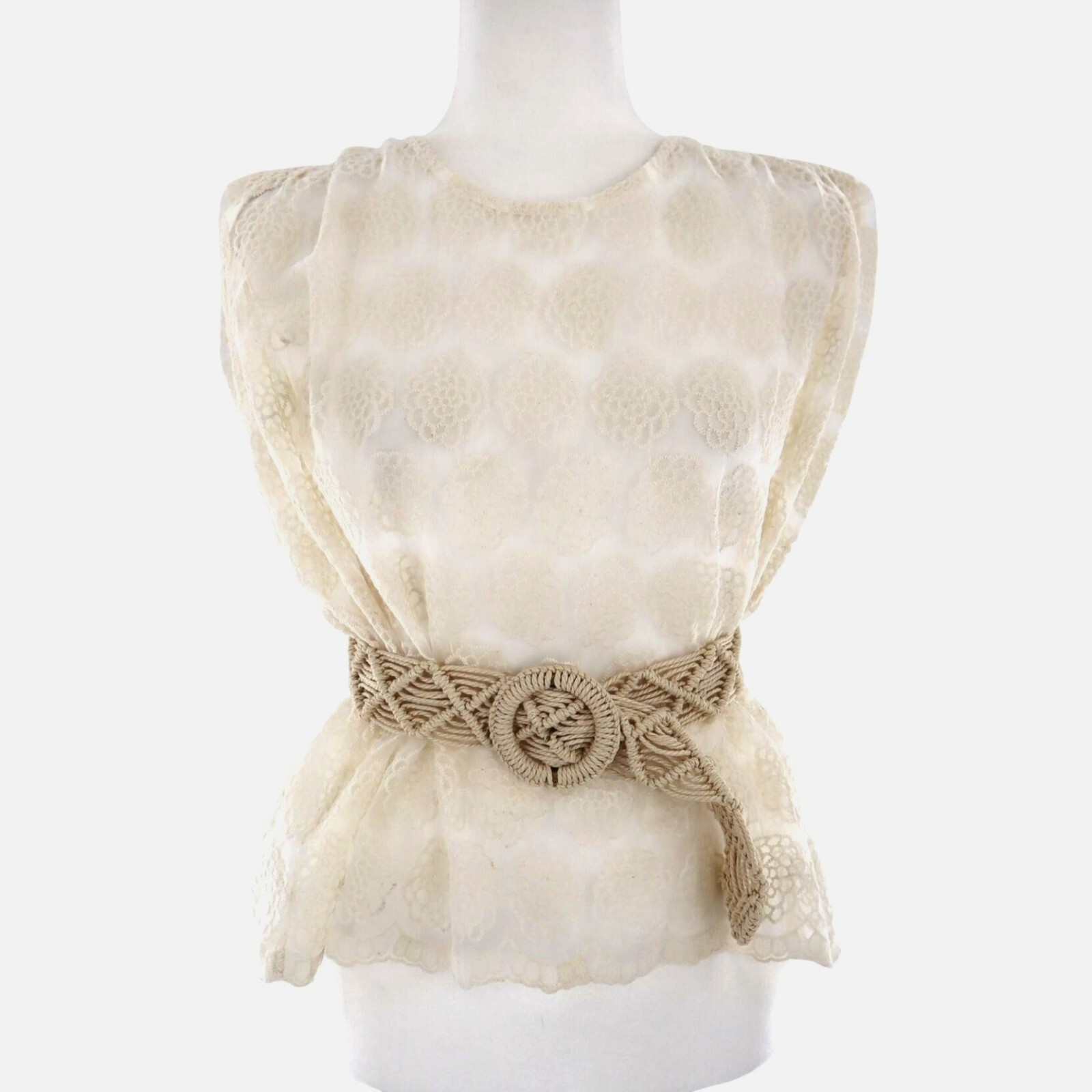 The Korner Lace Top Womens S Beige Boho Romantic Feminine Festival Cottage NWD