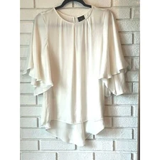 White Worthington Flowy Top with Butterfly Sleeves Size Small NWT