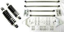 Street Rod Stainless Triangular Rear Four Bar Ss 4 Link Kit 250 Lb Coil Overs
