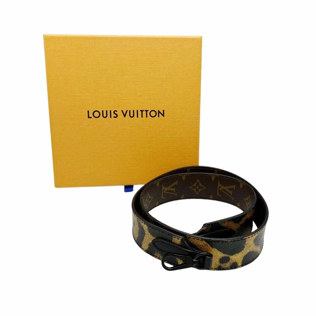 Authentic LOUIS VUITTON J02290 Leopard Monogram Shoulder Strap in 