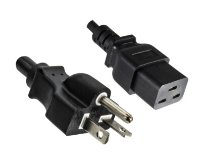 DINIC Netzkabel Amerika NEMA 6-20P auf C19, USA STOW AWG 12, 20A, 1.80m