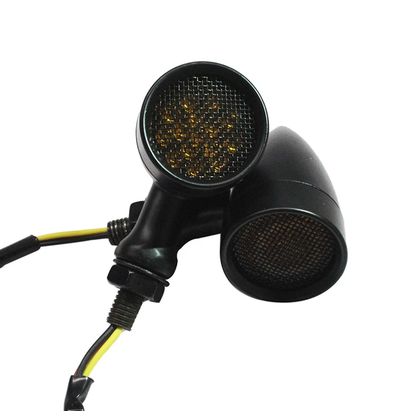 10mm 12V LED Yellow Light Brake Running Turn Signals For Bobber Honda VT600 750 - Image 2 of 4