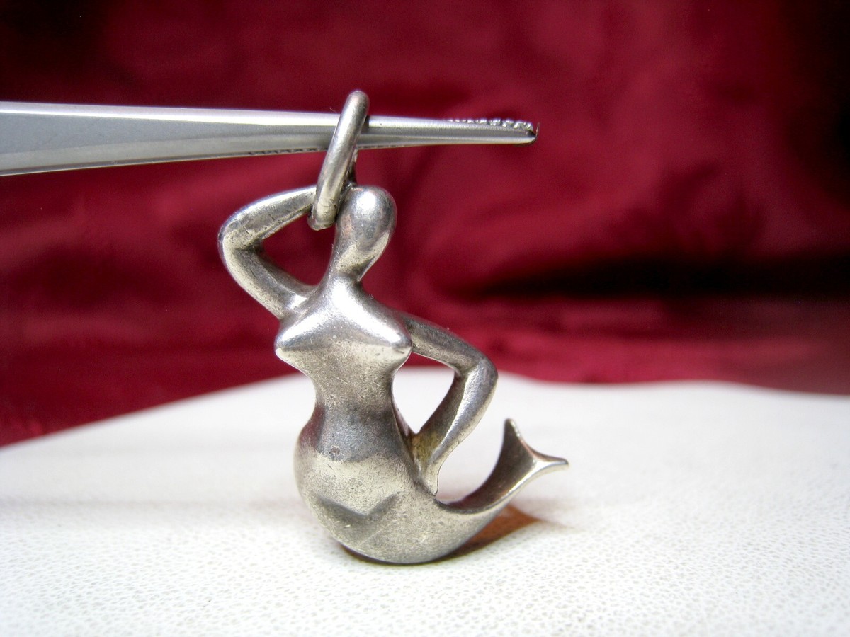 ジョージ・ジェンセン   925 人魚 マーメイド VINTAGE 925 STERLING SILVER GEORG JENSEN MERMAID 3D CHARM PENDANT