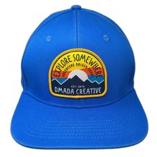 DMADA Creative Snapback Hat Blue Yellow Embroidered Patch OS USA Made Adjustable