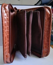 Fashion Fair Travel Makeup Cosmetics Leather Jewelry Case