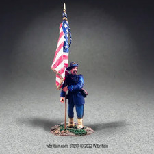 W.Britain 31099 Union Iron Brigade Flagbearer at Rest No.1  Britains 