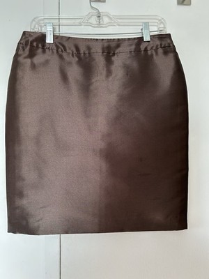 Escada Women s Pencil Straight Skirt Shiny Brown Size M