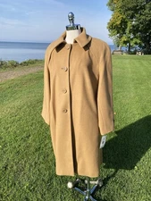 NWT Vtg Harve Benard Winter Coat Womens 18W 100% Pure Wool Button Up Camel