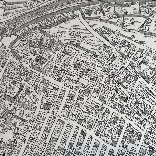 Plan de Paris Reproduction Truchet et Hoyau dit plan de Bâle 1550 Sur VERGÉ RARE - Photo 12/21
