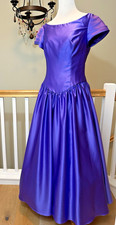 Elegant Vintage Alfred Angelo Lavender Formal Princess Gown Satin Sheen Sz M