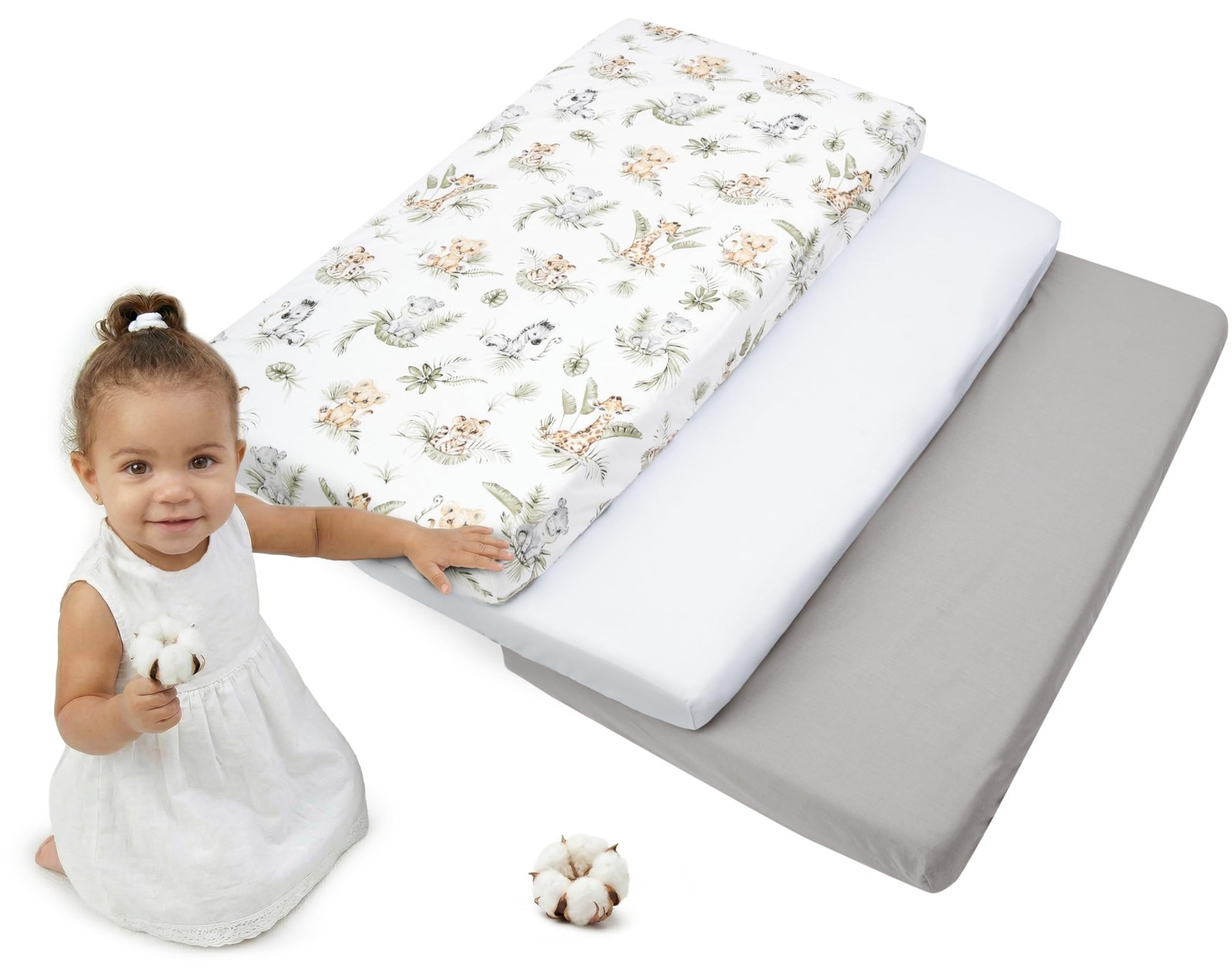 Set di lenzuola per lettino Medi Partners 120x60 Safari