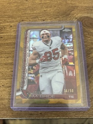 2025 Topps Chrome - Image Variation Trey McBride #4 Gold Geometric Refractor /50