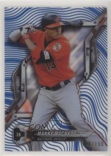 2018 High Tek Pattern 1 Waves/Diagonals Blue Rainbow Foil /150 Manny Machado mr0