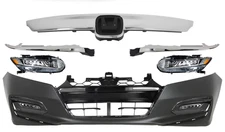 Front Bumper Cover & Grille Assembly Chrome Kit For 2018-2020 Honda Accord