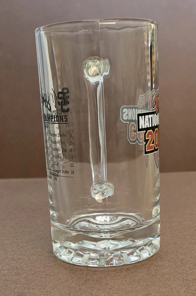 USC Trojans 2003 National Football Champions Glass Pint Mug NCAA ** FREE SHIP - Image 4 of 4