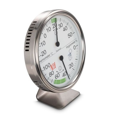 Thermometer Hygrometer analog Hama 222207 Edelstahl