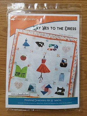 Cozy Quilt Designs Say Yes to the Dress Quilt BLOCK Pattern + Fabric 2x Blocks