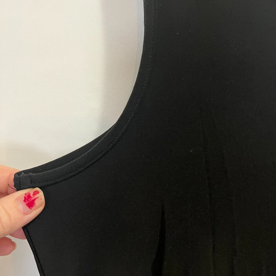 Mono Nicole Miller Negro Sin Mangas Minimalista Boho Salón Conjunto de Una Pieza Foto 4 de 4