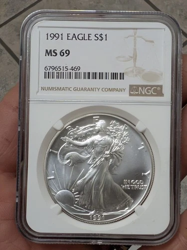 1991 American Silver Eagle NGC Certified MS 69