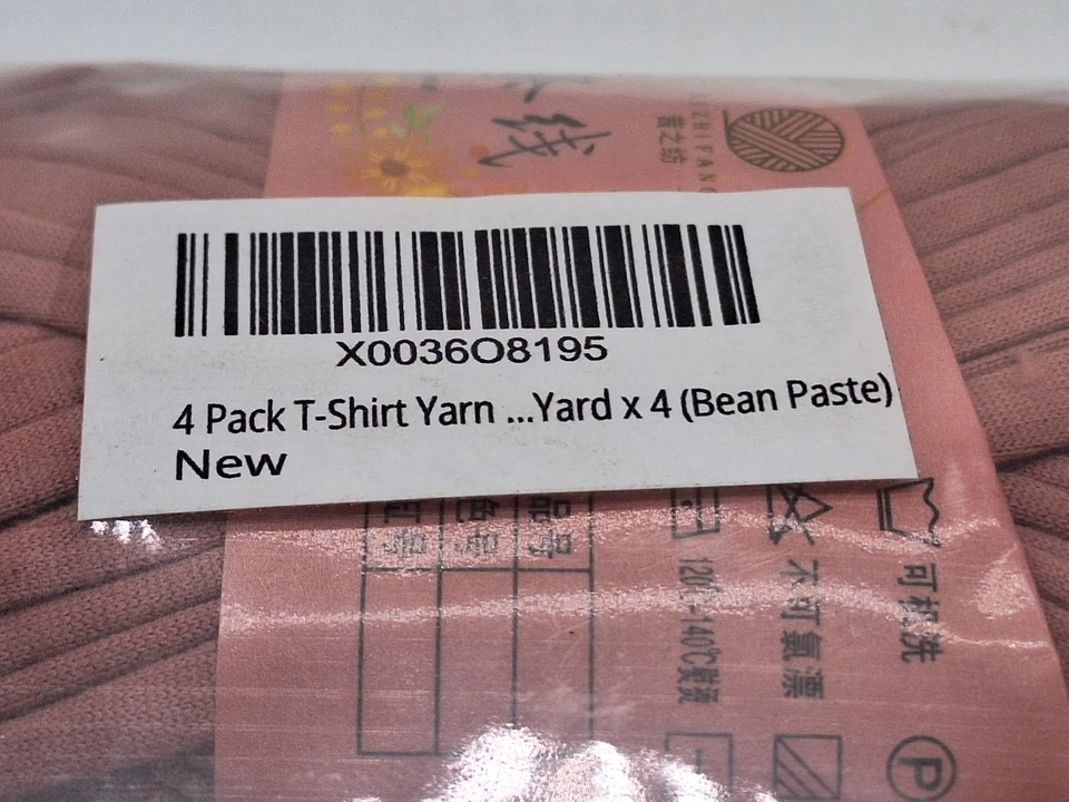 4 rollos de hilo para camiseta Xizhifang pasta de frijoles poliéster 100 g cada uno tejer ganchillo Foto 3 de 4