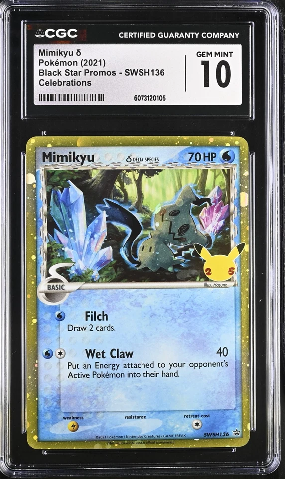 POKEMON CGC 10 2021 Mimikyu Delta Species SWSH136 Holo Black Star Promo