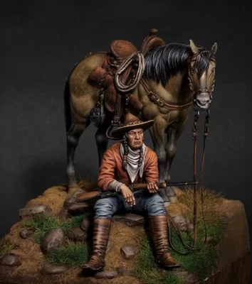 Figurines Indiens Amerique du nord 19e siècle diorama résine 1:24 à peindre - Photo 1/4