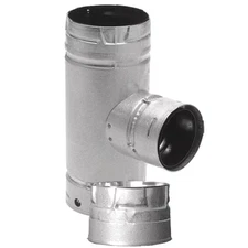 Pelletvent for Multi-Fuel 4In. Diameter Increaser Tee with Clean-Out Tee Cap