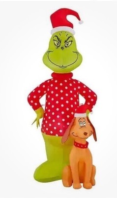 Grinch Scene and Max Christmas Light Up Airblown Inflatable 6  Tall (1007459523)