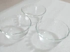 Pyrex 463 Vtg 6 oz 1.75 ml Small Custard Cups Bowls 3 Scalloped Edge 3 Rings