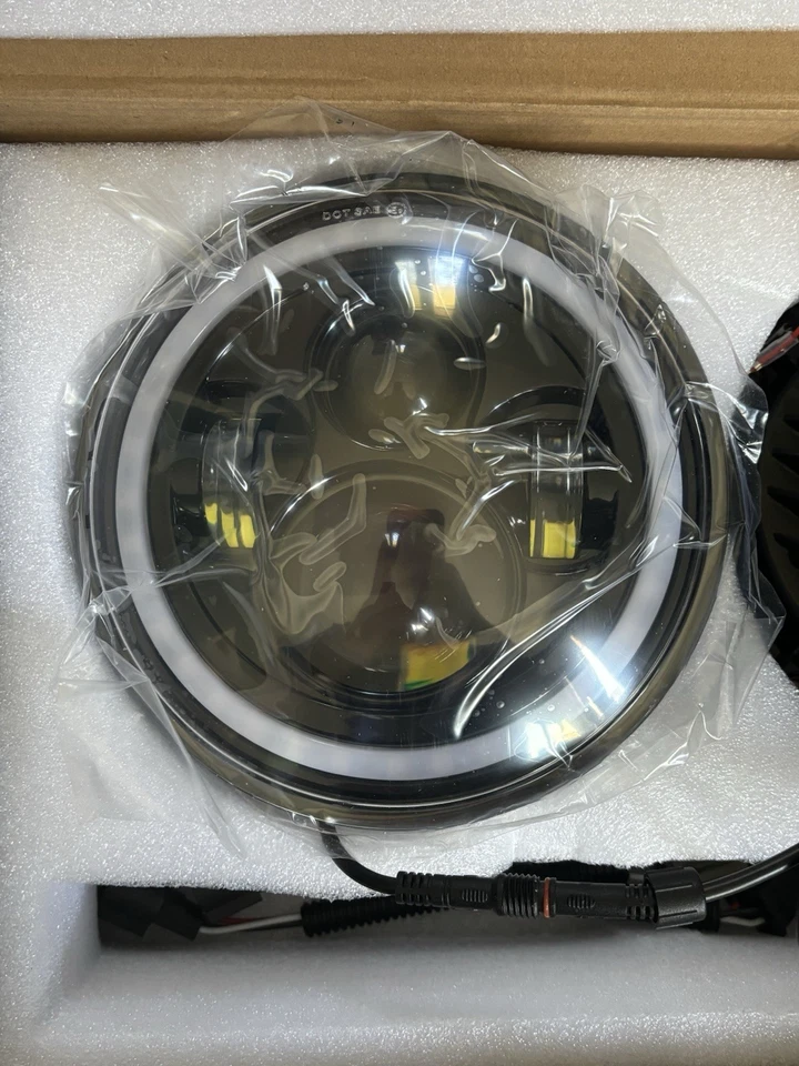 Faros LED halo RGB de 7 pulgadas Suparee con control remoto Bluetooth Jeep Wrangler 97-18 Foto 2 de 4