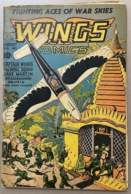 Wings Comics #48 Golden Age Fiction House Good Girl Art Cheesecake Bondage Cvr
