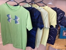 5 Piece Under Armour Boys YLG Tee Tshirt Lot Bundle EUC Blue Neon