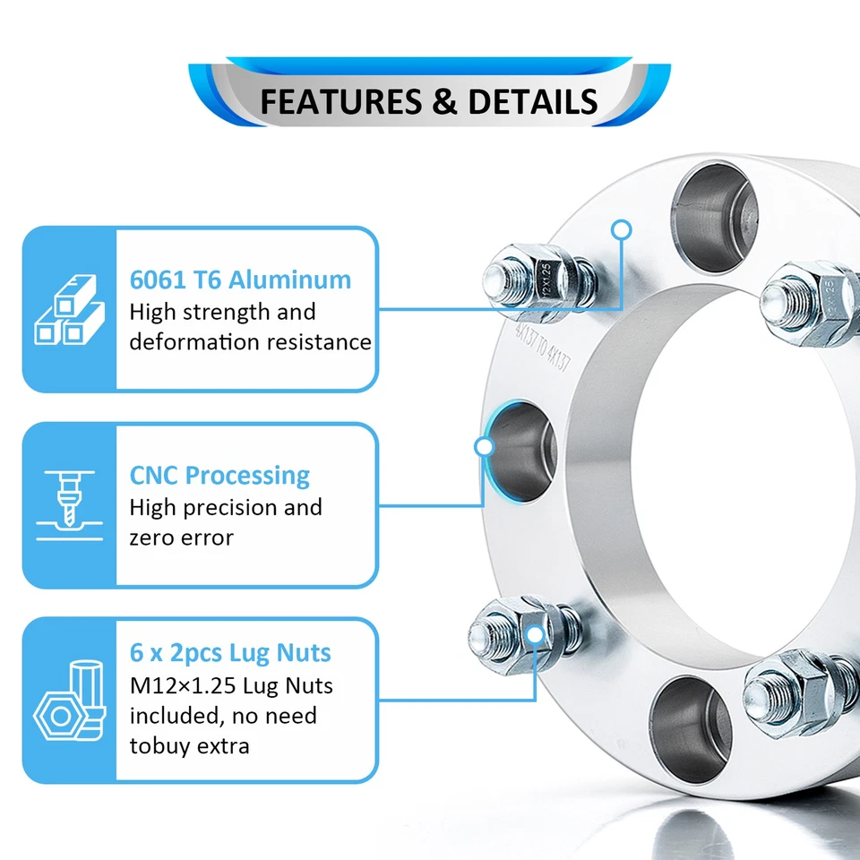 Espaciadores de rueda 4x137 mm para Kawasaki MULE 3000 3010 2001-2008 transmisión 1,5 pulgadas Foto 3 de 4