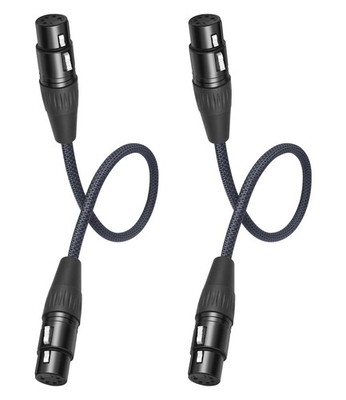 2 PCS 1.2FT 5Pin XLR Female To Female DMX512 DMX Cable Adapter Microphone