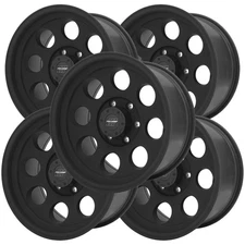 (Set-5) Pro Comp PA69 Vintage 16x8 6x5.5" -12mm Flat Black Wheels Rims 16" Inch