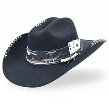 Cowboy Hat for Men and Women - Cattleman Wide Brim Western 7 1/8-7 1/4 Black-01