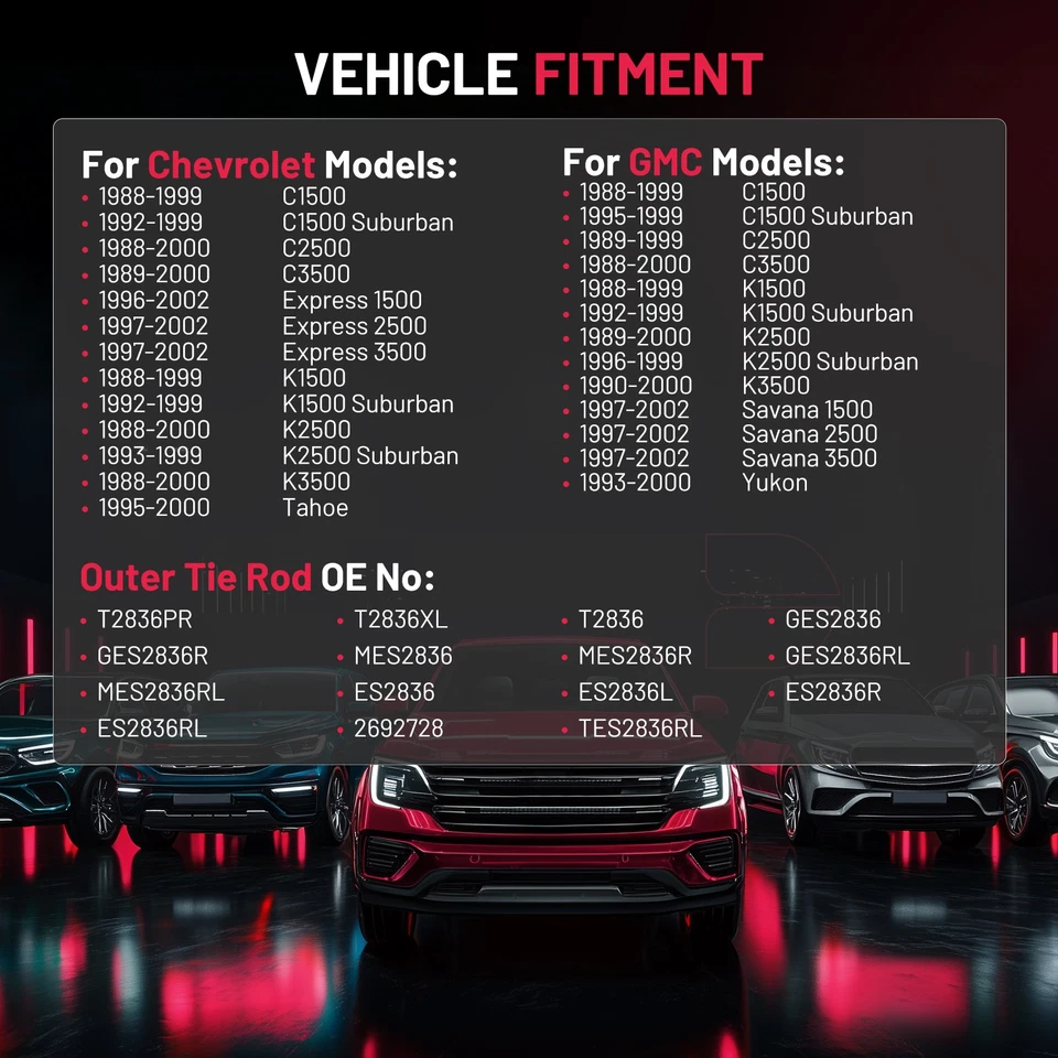 Front Outer Tie Rod End-ES2836RL For 1997-2002 Chevrolet Express 3500 5.7L V8 Foto 4 de 4