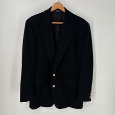 Vintage Polo Ralph Lauren Blazer Mens 42 R Black Wool Gold Buttons Made In USA