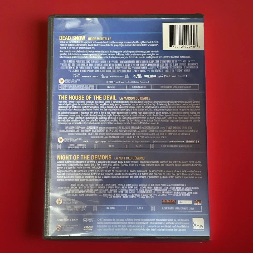 Dead Snow/House of the Devil/Night of the Demons (Triple Feature) DVD Rare & OOP - Image 2 of 2