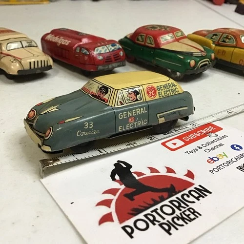 Line Marx Tin Litho Gray General Electric TV Wagon Friction Toy 3" Or 1/64 Japan