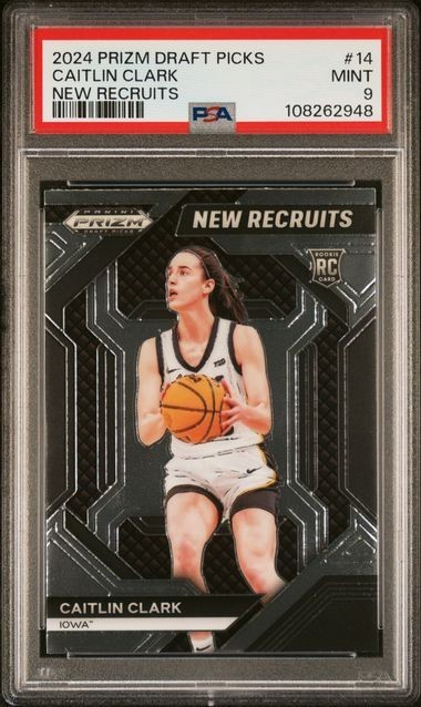 2024 Prizm Draft Picks Caitlin Clark New Recruits ROOKIE RC PSA 9 MINT #14