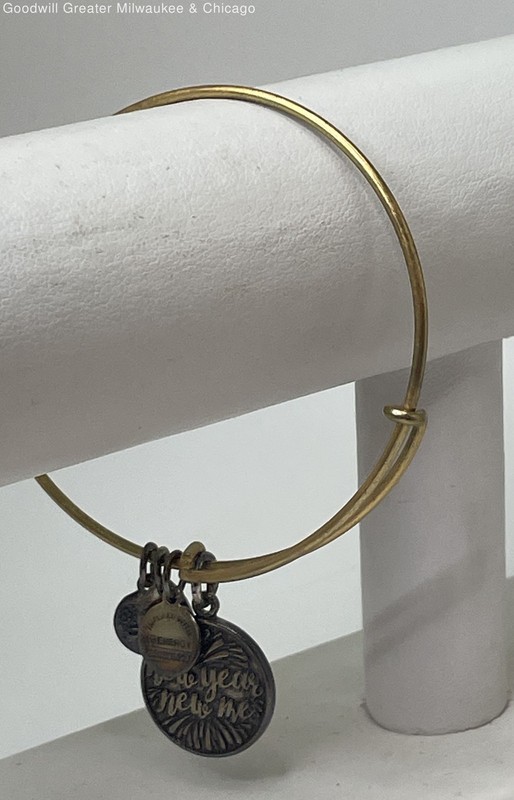 Alex & Ani Gold Tone "New Year New Me" Adjustable Charm Bracelet 11.2g