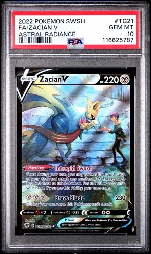 Pokémon Zacian V TG21/TG30 Swsh10: Astral Radiance Trainer Gallery Holo PSA 10