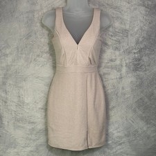 Petal Pink Shimmer V-Neck Mini Dress Womens Sz S Metallic Going out Feminine