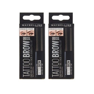 Maybelline TattooBrow Peel Off Semi-Permanent Eyebrow Tint, Black Brown, 2 Pack