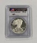 1986 S Silver American Eagle $1 PCGS PR70 DCAM Mercanti Signature Label